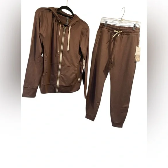RARE Fossil Color Worn Once Vuori Performance Jogger & Hoodie Set - Size S LONG - Picture 10 of 13